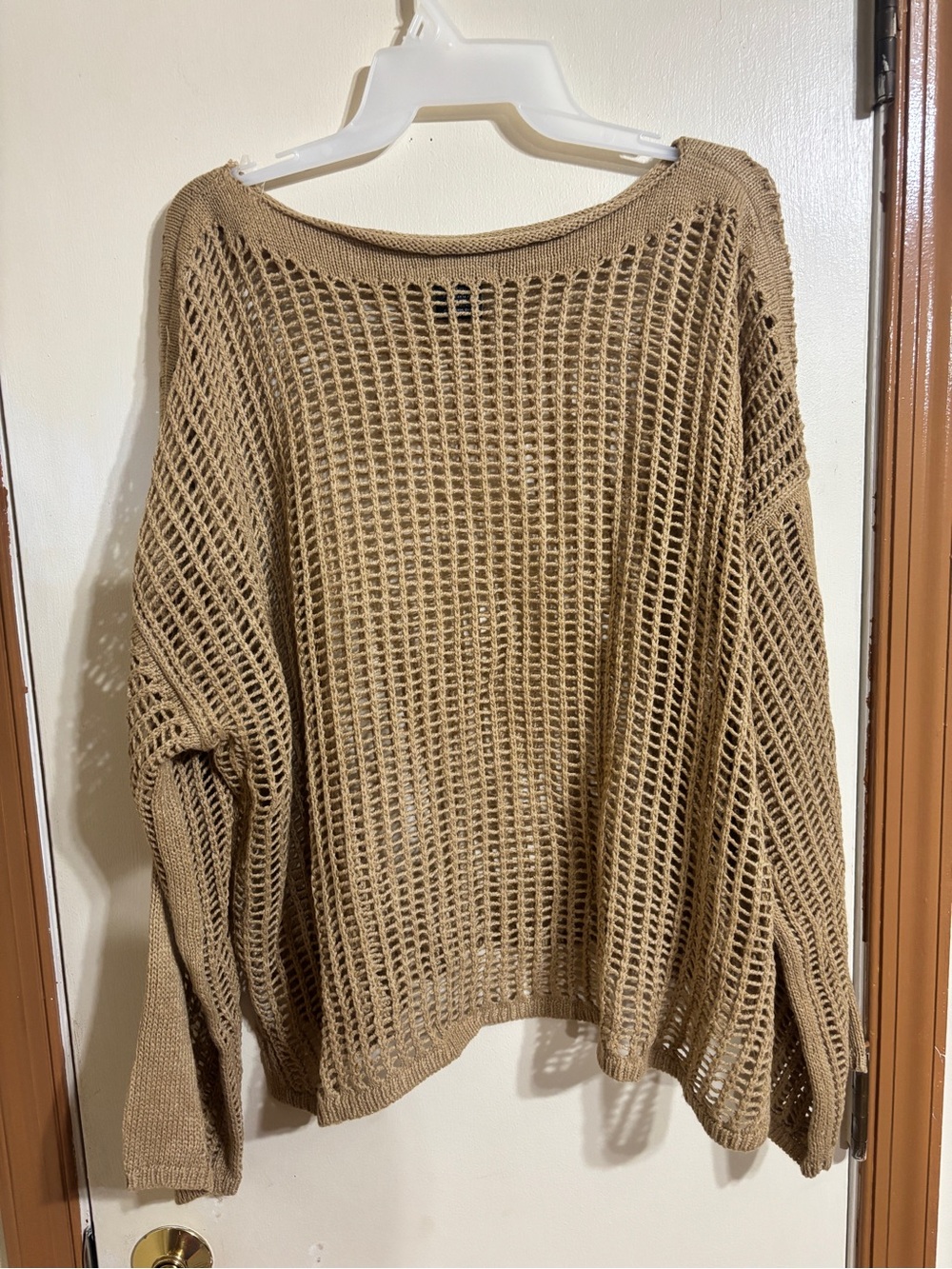Women's Open-Knit Lightweight Sweater - Tan
